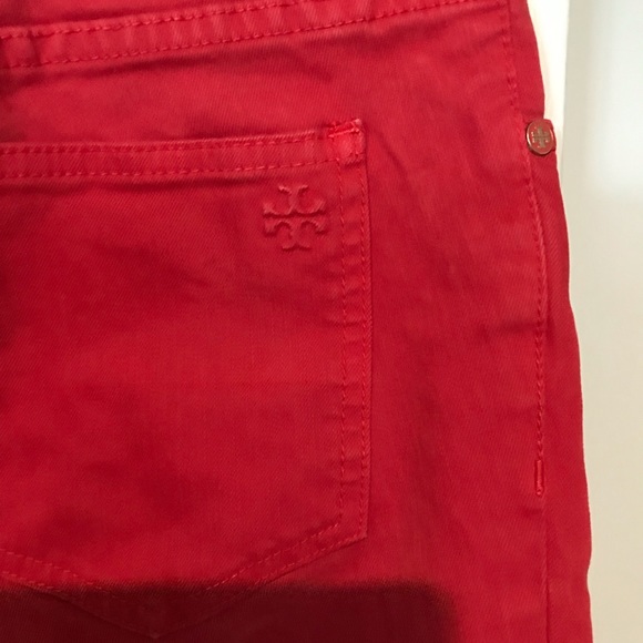 Tory Burch Red Cropped Skinny Jeans‎ Size 28 - Picture 5 of 6